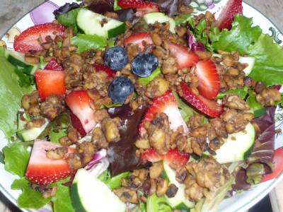Berry Cucumber Tempeh Salad